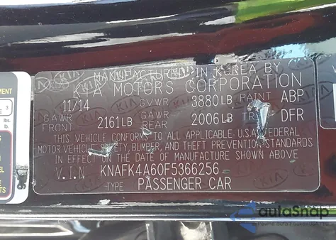 2015 Kia Forte Lx from USA, damaged, VIN KNAFK4A60F5366256